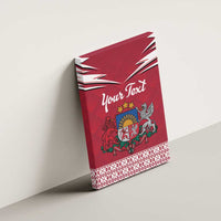 Personalized Latvia Canvas Wall Art Latvijas Republika Folk Pattern