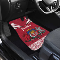 Personalized Latvia Car Mats Latvijas Republika Folk Pattern