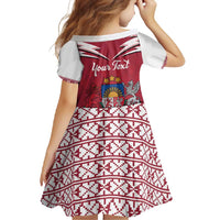 Personalized Latvia Family Matching Long Sleeve Bodycon Dress and Hawaiian Shirt Latvijas Republika Folk Pattern