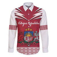 Personalized Latvia Family Matching Puletasi and Hawaiian Shirt Latvijas Republika Folk Pattern