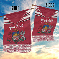 Personalized Latvia Garden Flag Latvijas Republika Folk Pattern