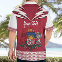 Personalized Latvia Hawaiian Shirt Latvijas Republika Folk Pattern