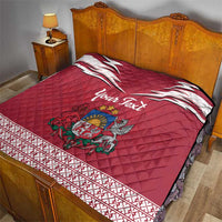 Personalized Latvia Quilt Latvijas Republika Folk Pattern
