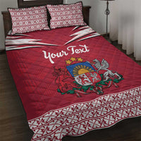 Personalized Latvia Quilt Bed Set Latvijas Republika Folk Pattern