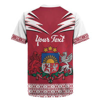 Personalized Latvia Rugby Jersey Latvijas Republika Folk Pattern