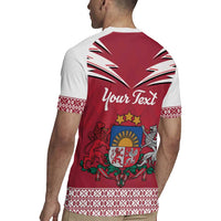 Personalized Latvia Rugby Jersey Latvijas Republika Folk Pattern