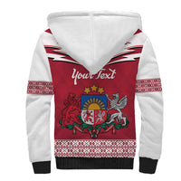 Personalized Latvia Sherpa Hoodie Latvijas Republika Folk Pattern