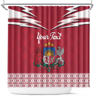 Personalized Latvia Shower Curtain Latvijas Republika Folk Pattern