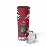 Personalized Latvia Skinny Tumbler Latvijas Republika Folk Pattern