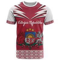 Personalized Latvia T Shirt Latvijas Republika Folk Pattern