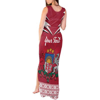 Personalized Latvia Tank Maxi Dress Latvijas Republika Folk Pattern