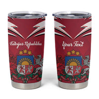 Personalized Latvia Tumbler Cup Latvijas Republika Folk Pattern