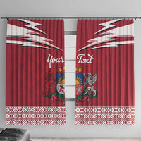 Personalized Latvia Window Curtain Latvijas Republika Folk Pattern