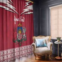 Personalized Latvia Window Curtain Latvijas Republika Folk Pattern