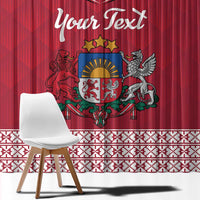 Personalized Latvia Window Curtain Latvijas Republika Folk Pattern