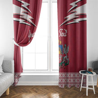 Personalized Latvia Window Curtain Latvijas Republika Folk Pattern