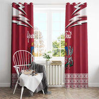 Personalized Latvia Window Curtain Latvijas Republika Folk Pattern