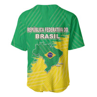 Brazil Coat Of Arms Baseball Jersey With Flag Style - Wonder Print Shop