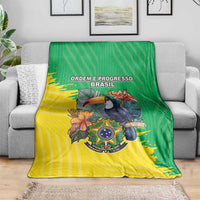 Brazil Coat Of Arms Blanket With Flag Style