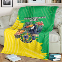 Brazil Coat Of Arms Blanket With Flag Style