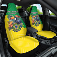 Brazil Coat Of Arms Car Seat Cover With Flag Style - Wonder Print Shop