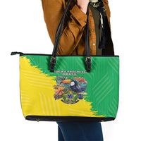 Brazil Coat Of Arms Leather Tote Bag With Flag Style - Wonder Print Shop