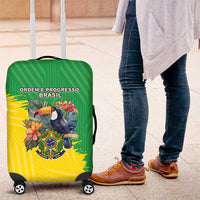 Brazil Coat Of Arms Luggage Cover With Flag Style - Wonder Print Shop