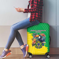 Brazil Coat Of Arms Luggage Cover With Flag Style - Wonder Print Shop
