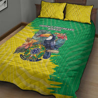 Brazil Coat Of Arms Quilt Bed Set With Flag Style - Wonder Print Shop