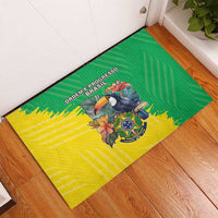 Brazil Coat Of Arms Rubber Doormat With Flag Style - Wonder Print Shop