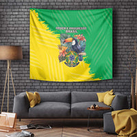 Brazil Coat Of Arms Tapestry With Flag Style - Wonder Print Shop