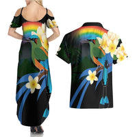 Nicaragua Independence Day Couples Matching Summer Maxi Dress and Hawaiian Shirt En Dios confiamos - Wonder Print Shop