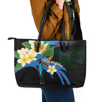 Nicaragua Independence Day Leather Tote Bag En Dios confiamos - Wonder Print Shop