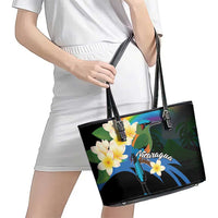 Nicaragua Independence Day Leather Tote Bag En Dios confiamos - Wonder Print Shop