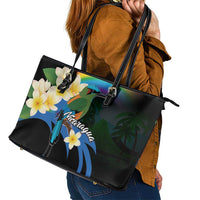 Nicaragua Independence Day Leather Tote Bag En Dios confiamos - Wonder Print Shop