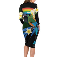 Nicaragua Independence Day Long Sleeve Bodycon Dress En Dios confiamos - Wonder Print Shop