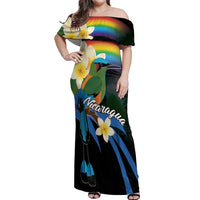 Nicaragua Independence Day Off Shoulder Maxi Dress En Dios confiamos - Wonder Print Shop
