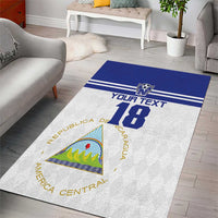 Custom Nicaragua Football Area Rug La Azul y Blanco - Wonder Print Shop