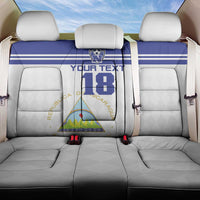 Custom Nicaragua Football Back Car Seat Cover La Azul y Blanco - Wonder Print Shop
