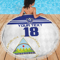 Custom Nicaragua Football Beach Blanket La Azul y Blanco - Wonder Print Shop