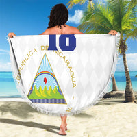 Custom Nicaragua Football Beach Blanket La Azul y Blanco - Wonder Print Shop
