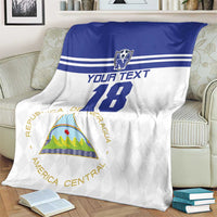 Custom Nicaragua Football Blanket La Azul y Blanco - Wonder Print Shop
