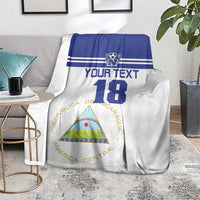 Custom Nicaragua Football Blanket La Azul y Blanco - Wonder Print Shop