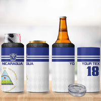 Custom Nicaragua Football 4 in 1 Can Cooler Tumbler La Azul y Blanco - Wonder Print Shop