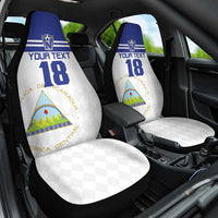 Custom Nicaragua Football Car Seat Cover La Azul y Blanco - Wonder Print Shop