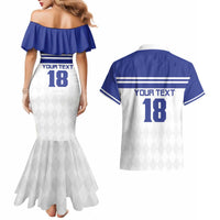 Custom Nicaragua Football Couples Matching Mermaid Dress and Hawaiian Shirt La Azul y Blanco - Wonder Print Shop