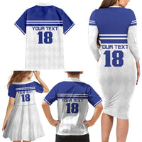 Custom Nicaragua Football Family Matching Long Sleeve Bodycon Dress and Hawaiian Shirt La Azul y Blanco - Wonder Print Shop