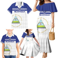 Custom Nicaragua Football Family Matching Mermaid Dress and Hawaiian Shirt La Azul y Blanco - Wonder Print Shop