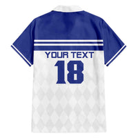 Custom Nicaragua Football Family Matching Off The Shoulder Long Sleeve Dress and Hawaiian Shirt La Azul y Blanco - Wonder Print Shop