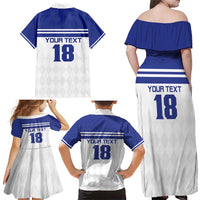 Custom Nicaragua Football Family Matching Off Shoulder Maxi Dress and Hawaiian Shirt La Azul y Blanco - Wonder Print Shop